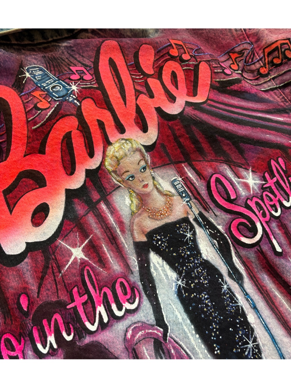 RARE Vintage Tony Alamo Barbie Solo in the Spotlight Hand Painted Denim Jacket - Picture 11 of 14